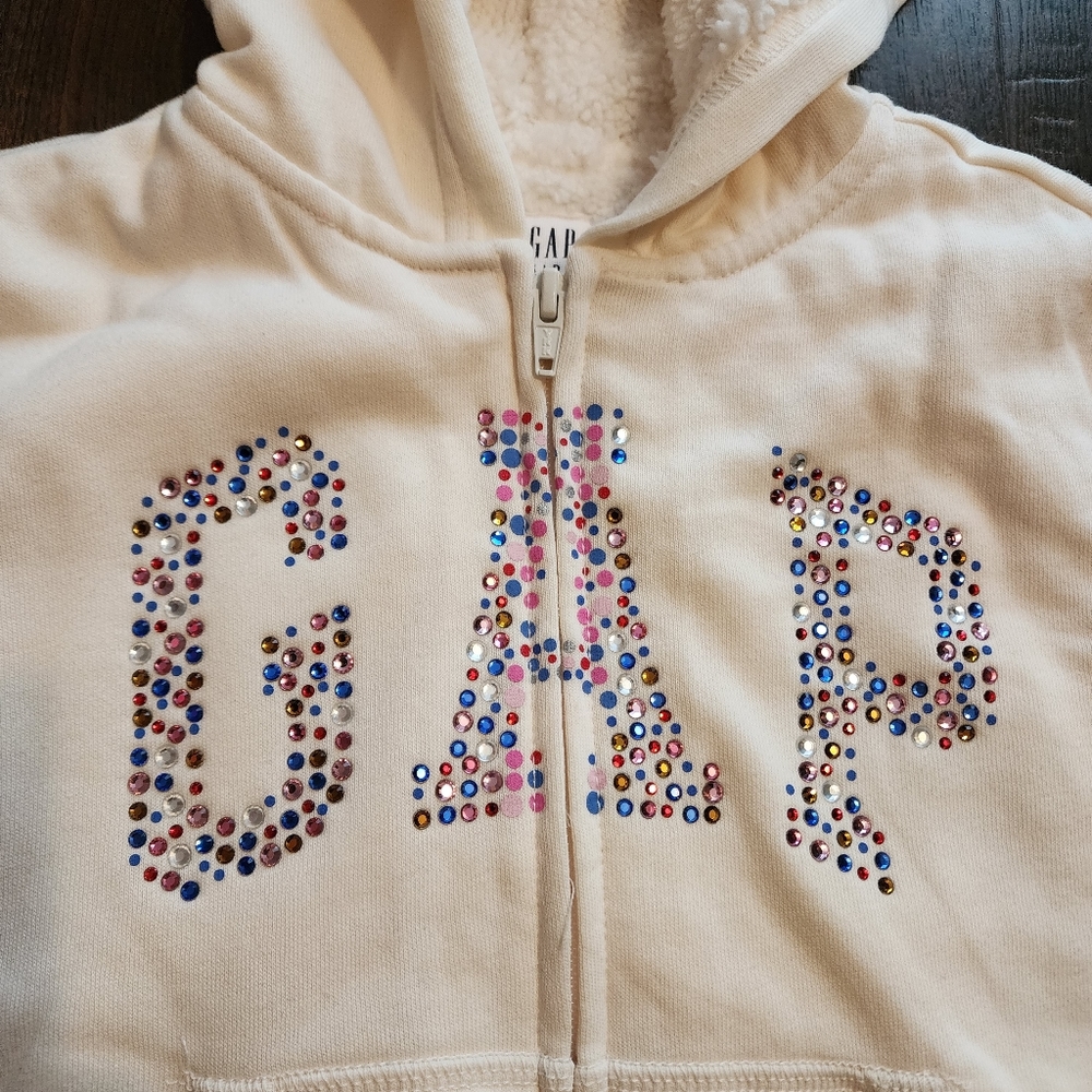 GAP Girls Rhinestone Hoodie, Sherpa Lined, NWOT, size 4/5